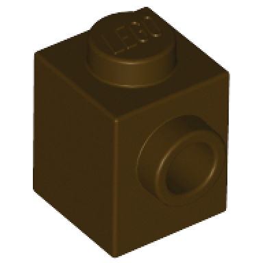 dark brown brick modified 1 x 1 with stud on side