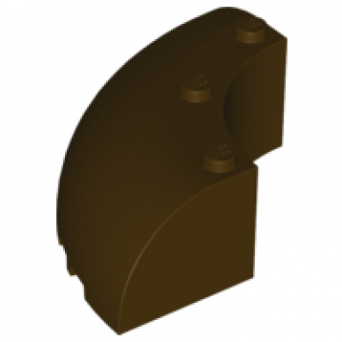 dark brown brick round corner 6 x 6 x 2