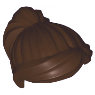 dark brown minifigure hair female ponytail and swept sideways fringe