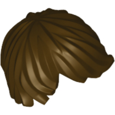 dark brown minifigure hair tousled with side part
