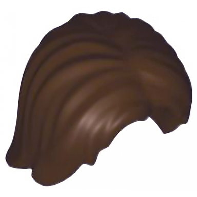 dark brown minifigure hair mid-length tousled with center part