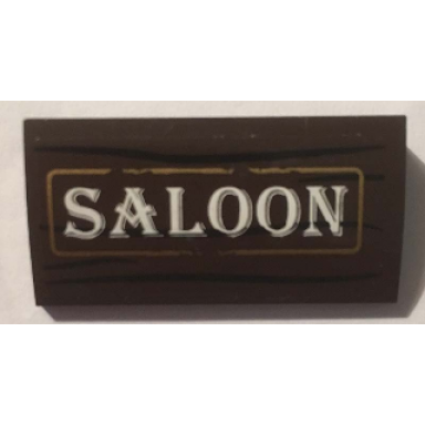dark brown slope curved 2 x 4 x 2 3 with bottom tubes with white saloon pattern sticker - set 70812