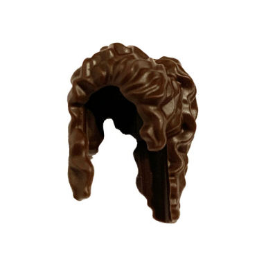 dark brown minifigure hair female long with part over face