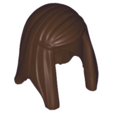 dark brown minifigure hair female long straight with left side part