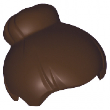 dark brown minifigure hair top knot bun