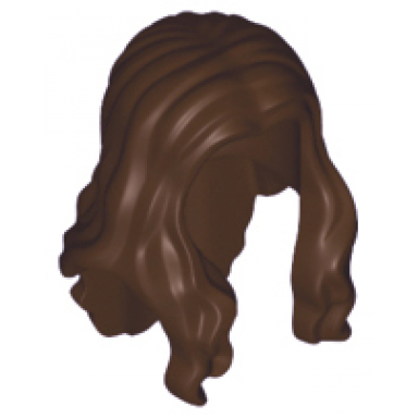 dark brown minifigure hair long wavy with center part