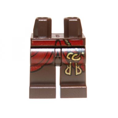 dark brown hips and legs with dark red robe and two gold keys pattern