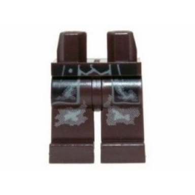 dark brown hips and legs with black vest and coattails and dirt patches pattern