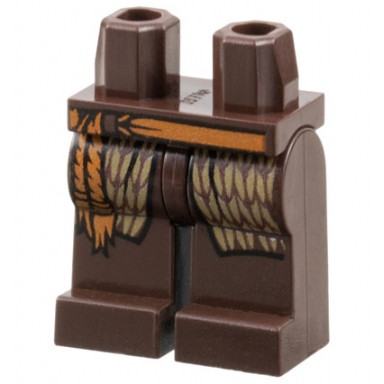 dark brown hips and legs with dark tan robe ends and medium nougat rope belt pattern