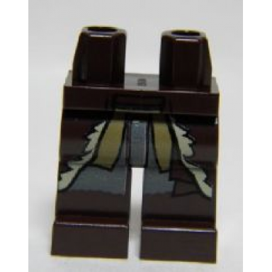 dark brown hips and legs with tan fur trimmed coat shirttails and dark brown boots pattern