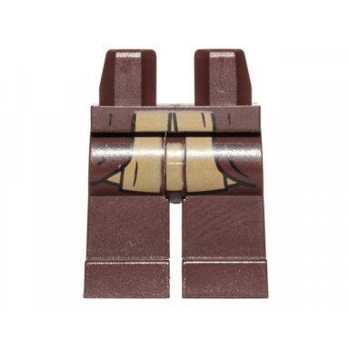dark brown hips and legs with dark tan jedi robe pattern