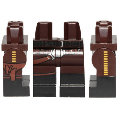 dark brown hips and legs with black boots belt holster and yellow stripes on sides pattern