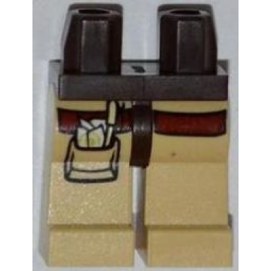 dark brown hips and tan legs with pocket with pen and paper pattern