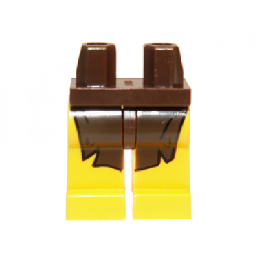 dark brown hips and yellow legs with dark brown loincloth pattern