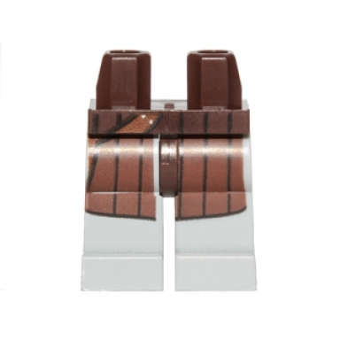 dark brown hips and light bluish gray legs with reddish brown coattails and holster pattern
