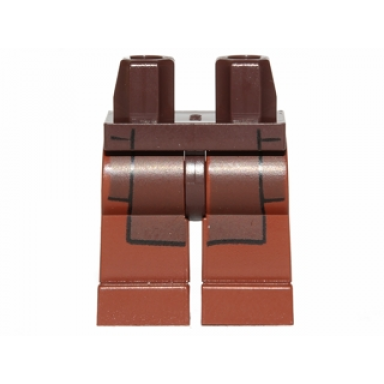 dark brown hips and reddish brown legs with sw dark brown jedi robe pattern