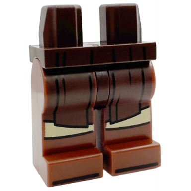 dark brown hips and reddish brown legs with sw dark brown jedi robe ends and tan shirt tail pattern