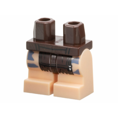 dark brown hips and light nougat medium legs with dark brown loincloth and sand blue paint splotches pattern