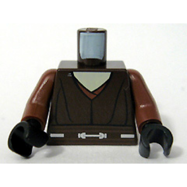 dark brown torso sw jedi robe white undershirt pattern plo koon reddish brown arms black hands