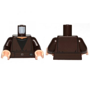 dark brown torso sw jedi robe belt and black open-neck shirt pattern sw even piell dark brown arms light nougat hands