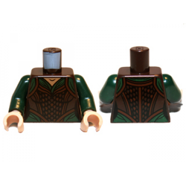 dark brown torso lotr tank top over dark green shirt pattern dark green arms light nougat hands