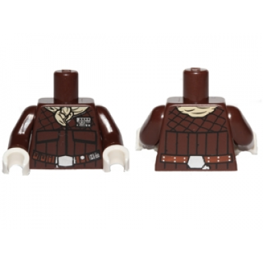 dark brown torso sw quilted coat tan bandana reddish brown arched belt pattern dark brown arms white hands