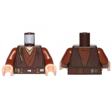 dark brown torso sw layered shirt dark tan undershirt reddish brown belt and padawan braid pattern reddish brown arms light nougat hands