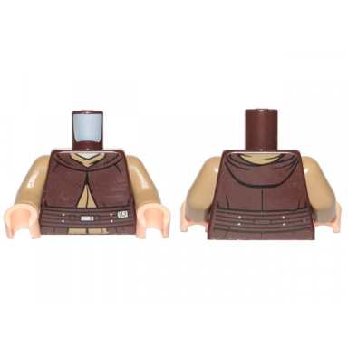 dark brown torso sw jedi robe belt and dark tan undershirt pattern sw ki-adi-mundi dark tan arms light nougat hands