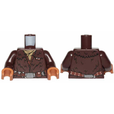 dark brown torso sw fur coat dark tan scarf and reddish brown belt with silver buckle pattern han solo dark brown arms medium nougat hands