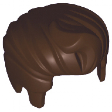 dark brown minifigure hair swept back with forelock