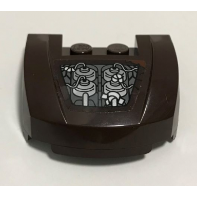dark brown vehicle mudguard 3 x 4 x 1 2 3 curved front with exposed engine compartment with silver parts pattern model left side sticker - set 70228