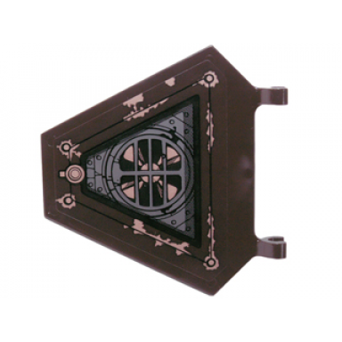 dark brown flag 5 x 6 hexagonal with copper fan and rivets pattern sticker - set 70226