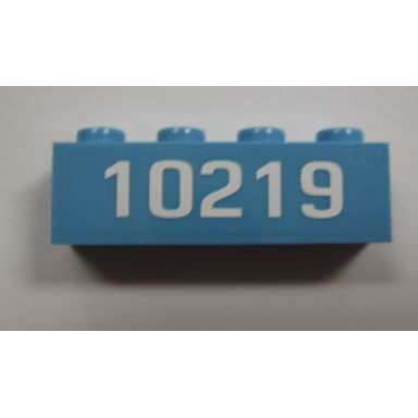 maersk blue brick 1 x 4 with white 10219 pattern sticker - set 10219
