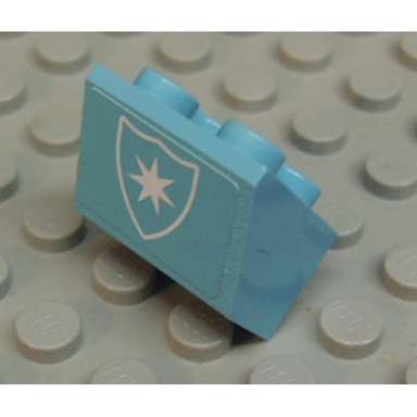 maersk blue slope inverted 45 2 x 2 with flat bottom pin with white maersk star logo pattern sticker - set 10152
