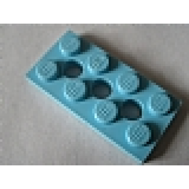 maersk blue technic plate 2 x 4 with 3 holes