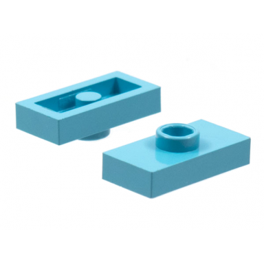 maersk blue plate modified 1 x 2 with 1 stud without groove jumper