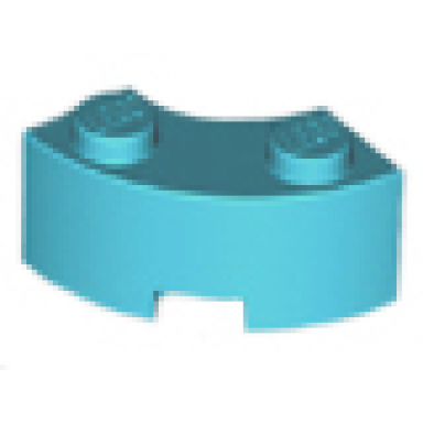 maersk blue brick round corner 2 x 2 macaroni with stud notch and reinforced underside