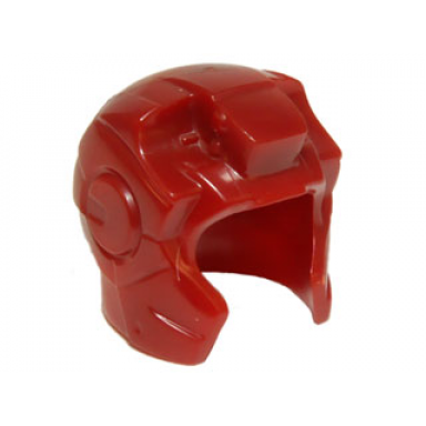 dark red minifigure headgear helmet space with open face and top hinge with angular cheeks iron man