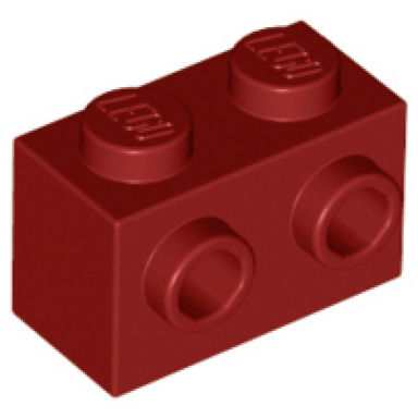 dark red brick modified 1 x 2 with studs on 1 side