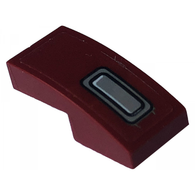 dark red slope curved 2 x 1 x 2 3 with black and silver air vent pattern model right side sticker - set 76903