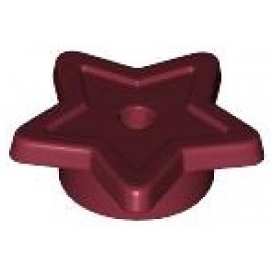dark red plate round 1 x 1 with star and small pin hole