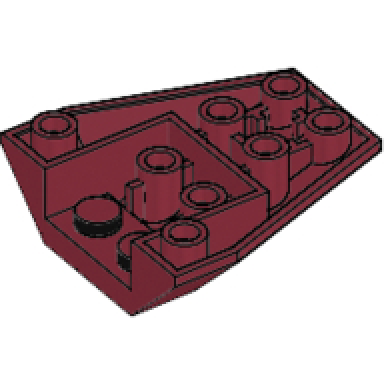 dark red wedge 4 x 4 triple inverted with connections between 4 studs