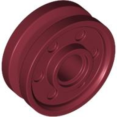 dark red wheel 18mm d x 8mm with fake bolts and deep spokes with inner ring