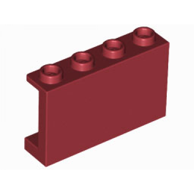 dark red panel 1 x 4 x 2 with side supports - hollow studs
