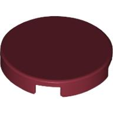 dark red tile round 2 x 2 with bottom stud holder