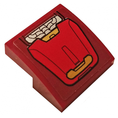 dark red slope curved 2 x 2 x 2 3 with gold silver and red armor plates pattern 2 sticker - set 76140