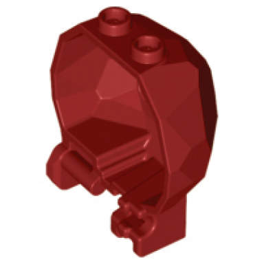 dark red rock boulder hinged half