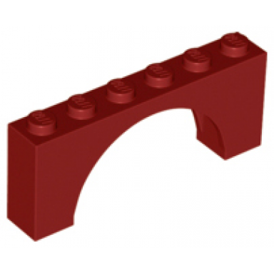dark red arch 1 x 6 x 2 - medium thick top without reinforced underside