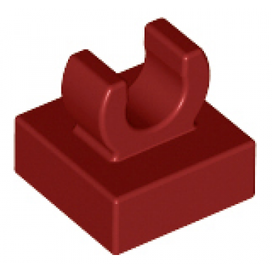 dark red tile modified 1 x 1 with open o clip