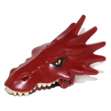 dragon head lotr jaw upper with spikes with tan teeth and orange eyes pattern